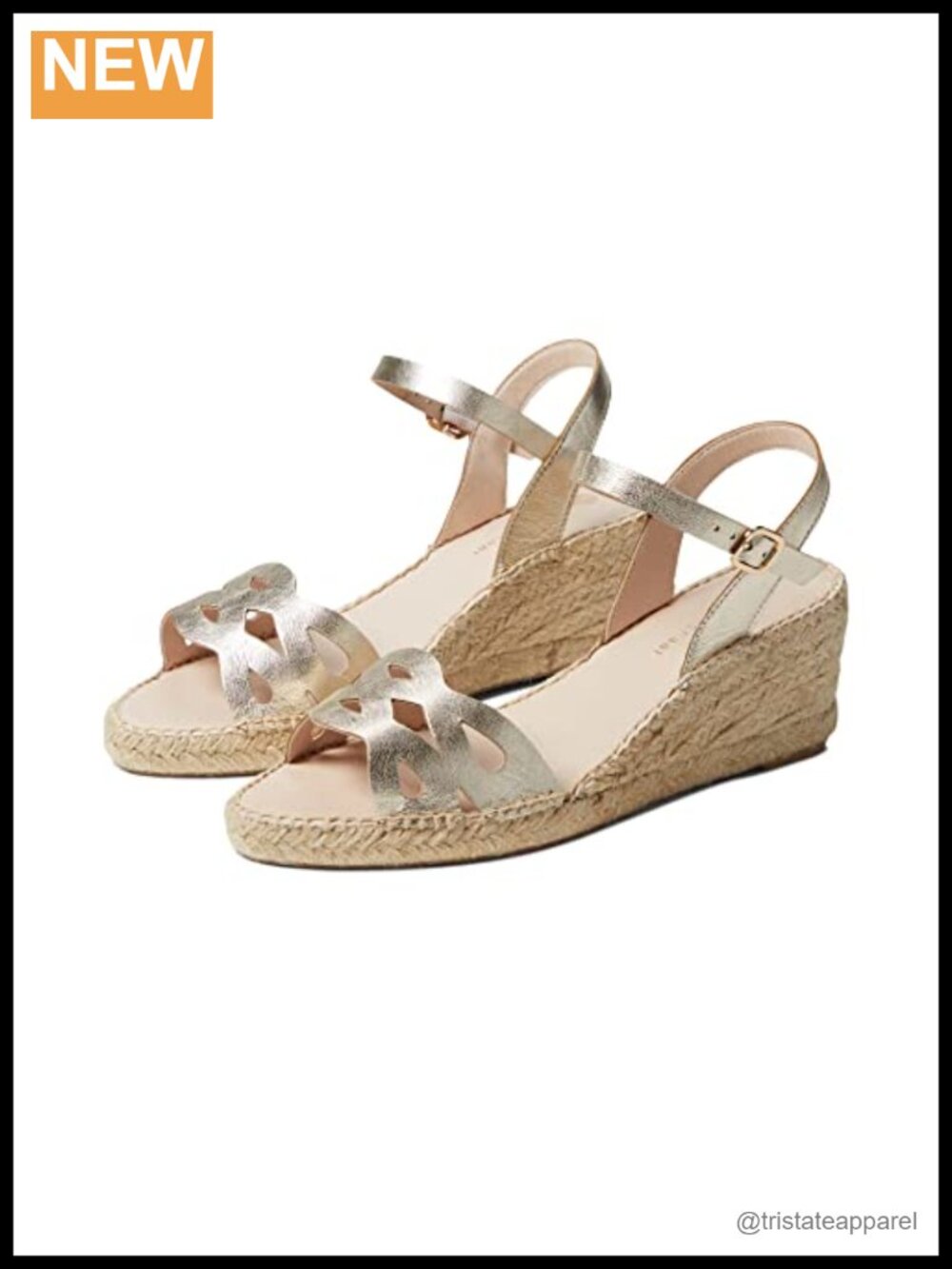 Women's Leather Wedge Slingback Sandals Open Toe Buckle Mid Heel